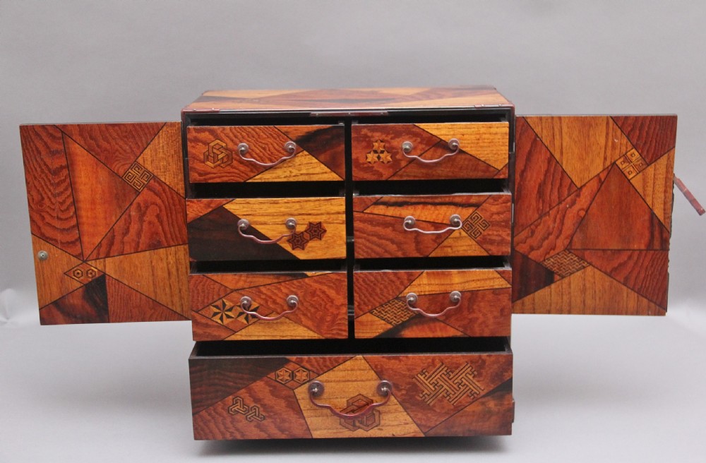 19th Century Japanese parquetry table cabinet  View III