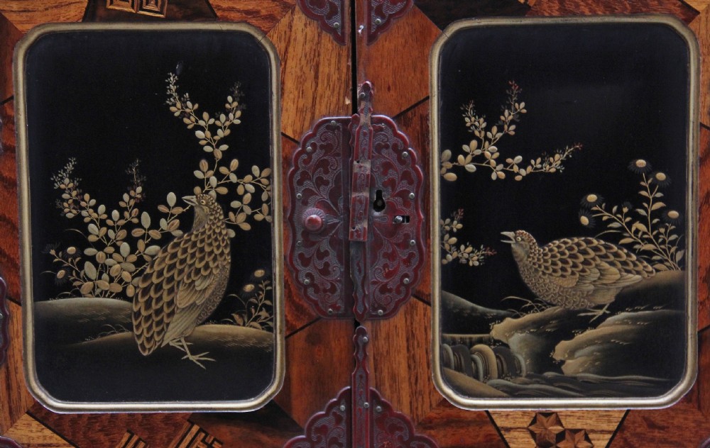 19th Century Japanese parquetry table cabinet  View X