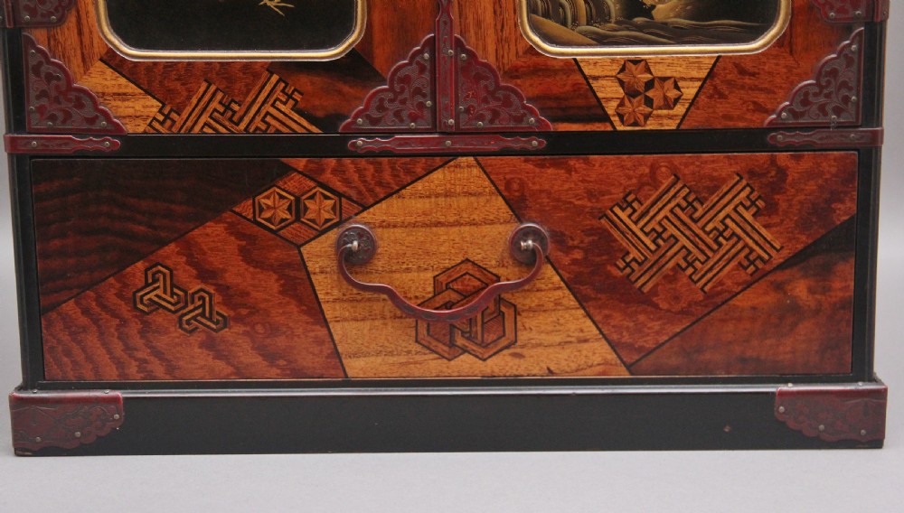 19th Century Japanese parquetry table cabinet  View XII