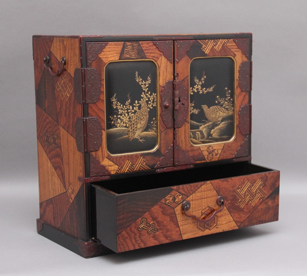 19th Century Japanese parquetry table cabinet  View XV
