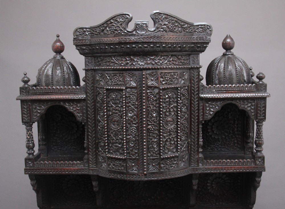 19th Century carved Anglo - Indian cabinet View VII