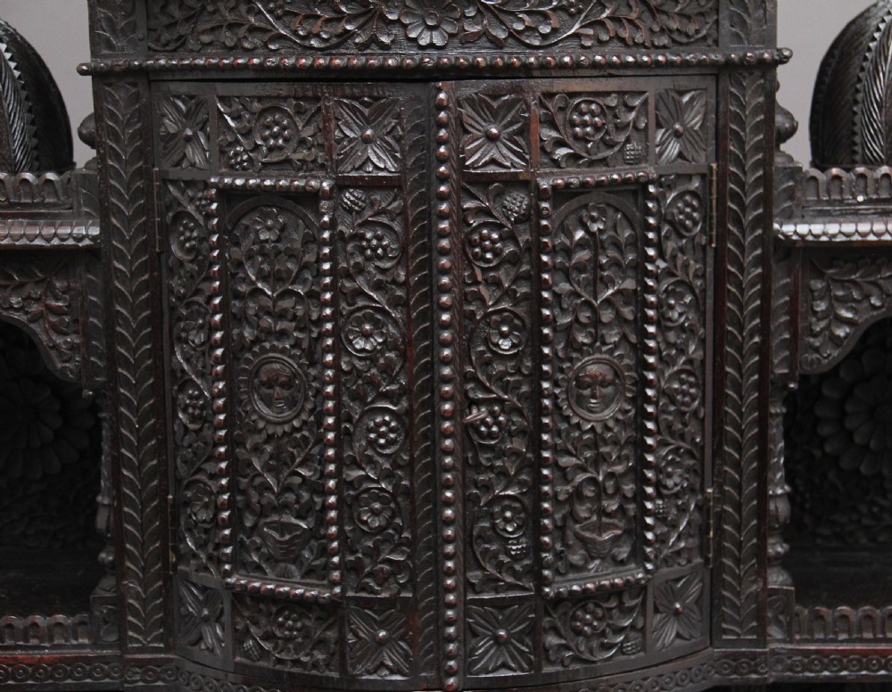 19th Century carved Anglo - Indian cabinet View IX