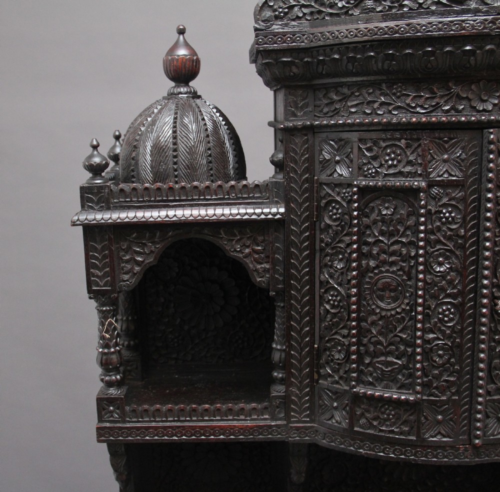 19th Century carved Anglo - Indian cabinet View XI