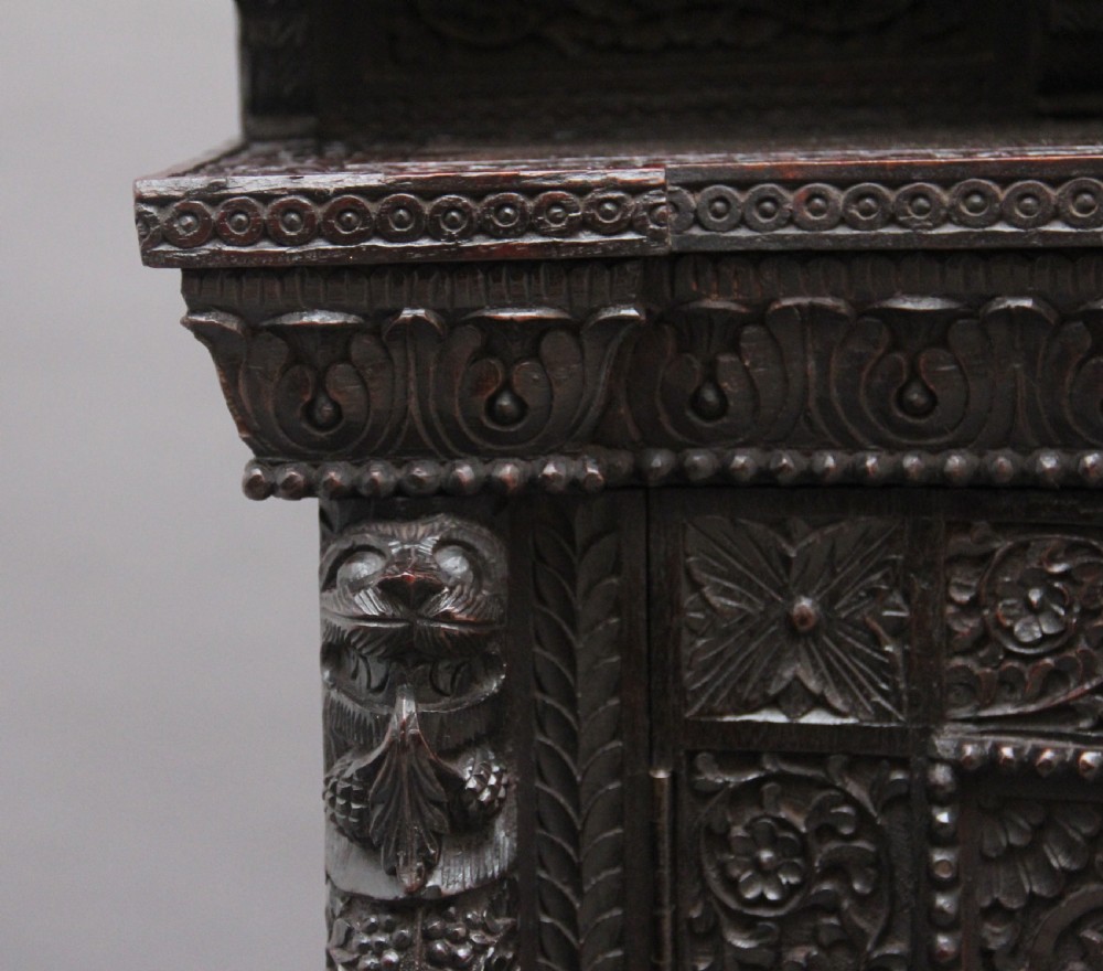 19th Century carved Anglo - Indian cabinet View XVI