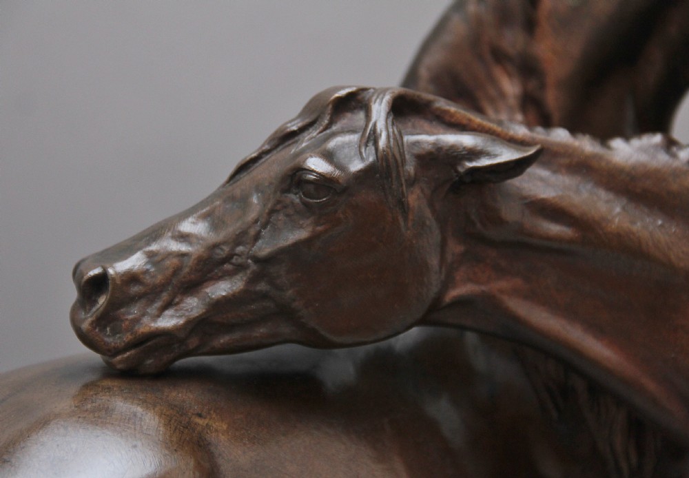 Large 19thc Bronze sculpture L'accolade by Pierre-Jules Mene View VI