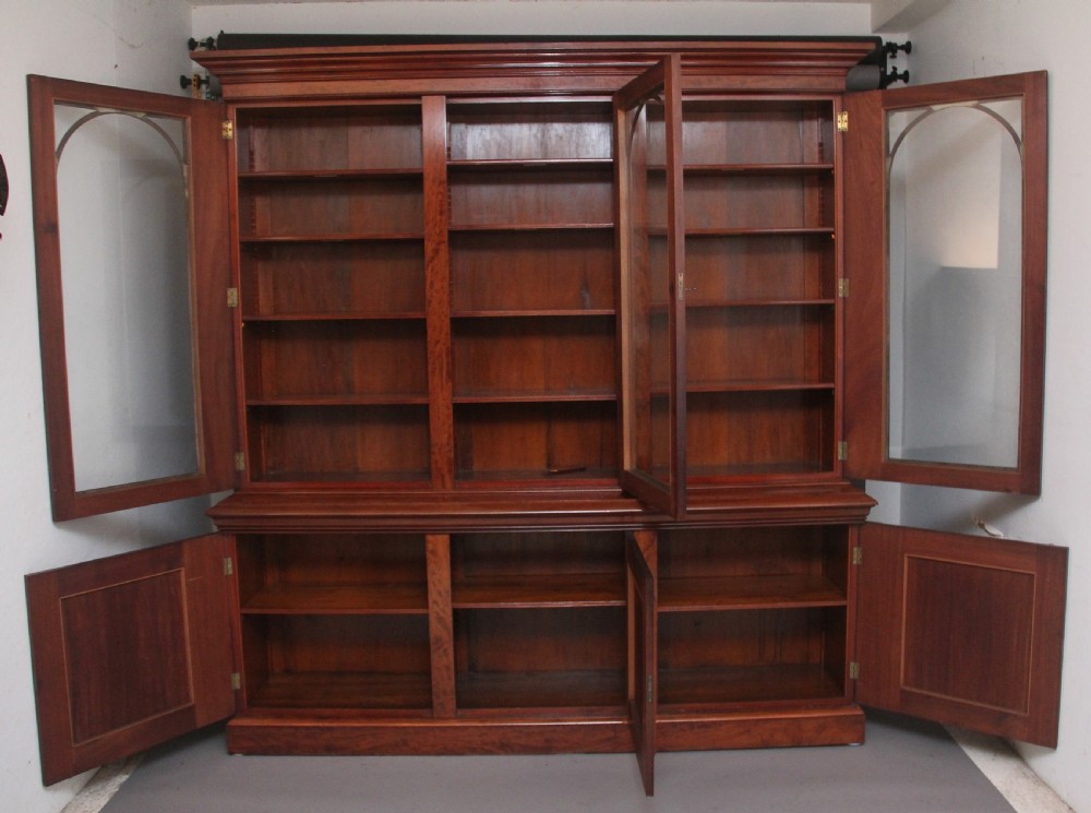 19th Century mahogany bookcase with a superb figured mahogany View II