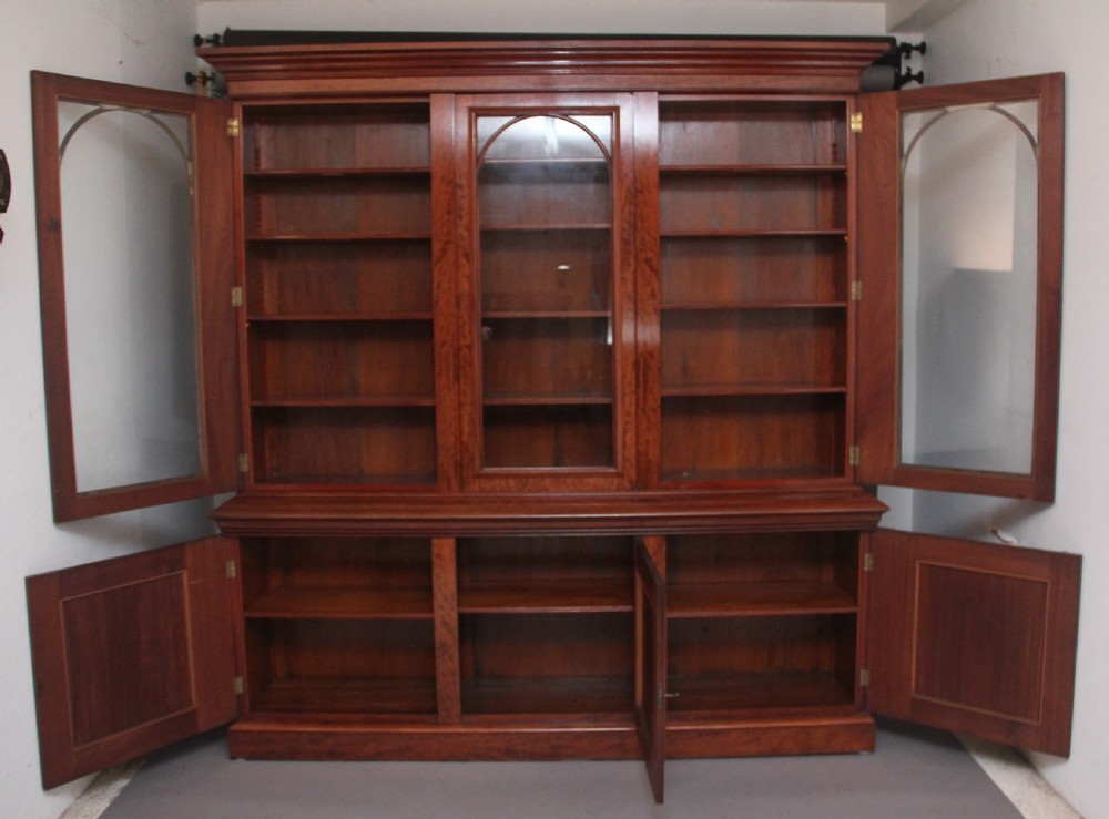 19th Century mahogany bookcase with a superb figured mahogany View III