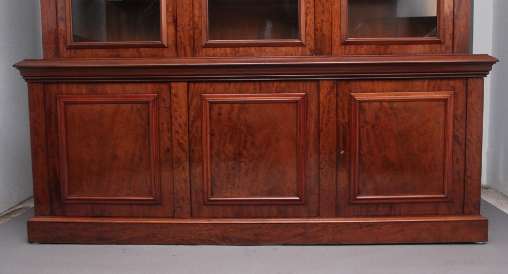 19th Century mahogany bookcase with a superb figured mahogany View V