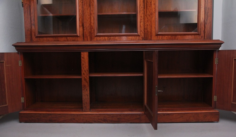 19th Century mahogany bookcase with a superb figured mahogany View VI