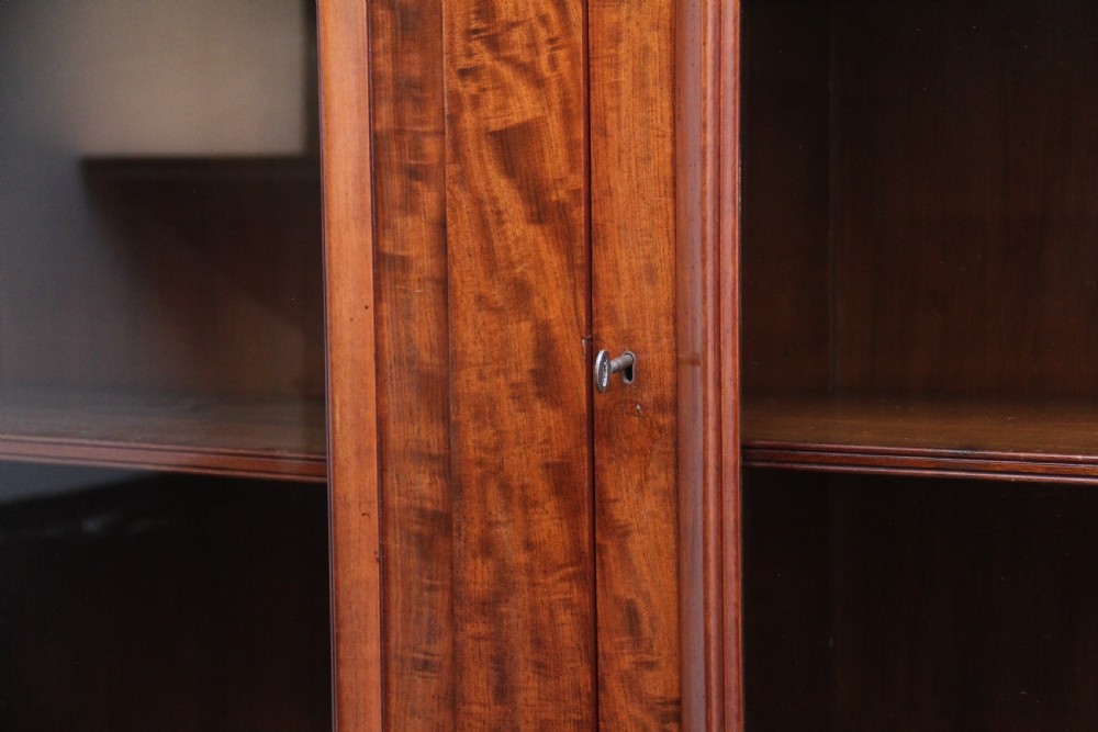19th Century mahogany bookcase with a superb figured mahogany View XI