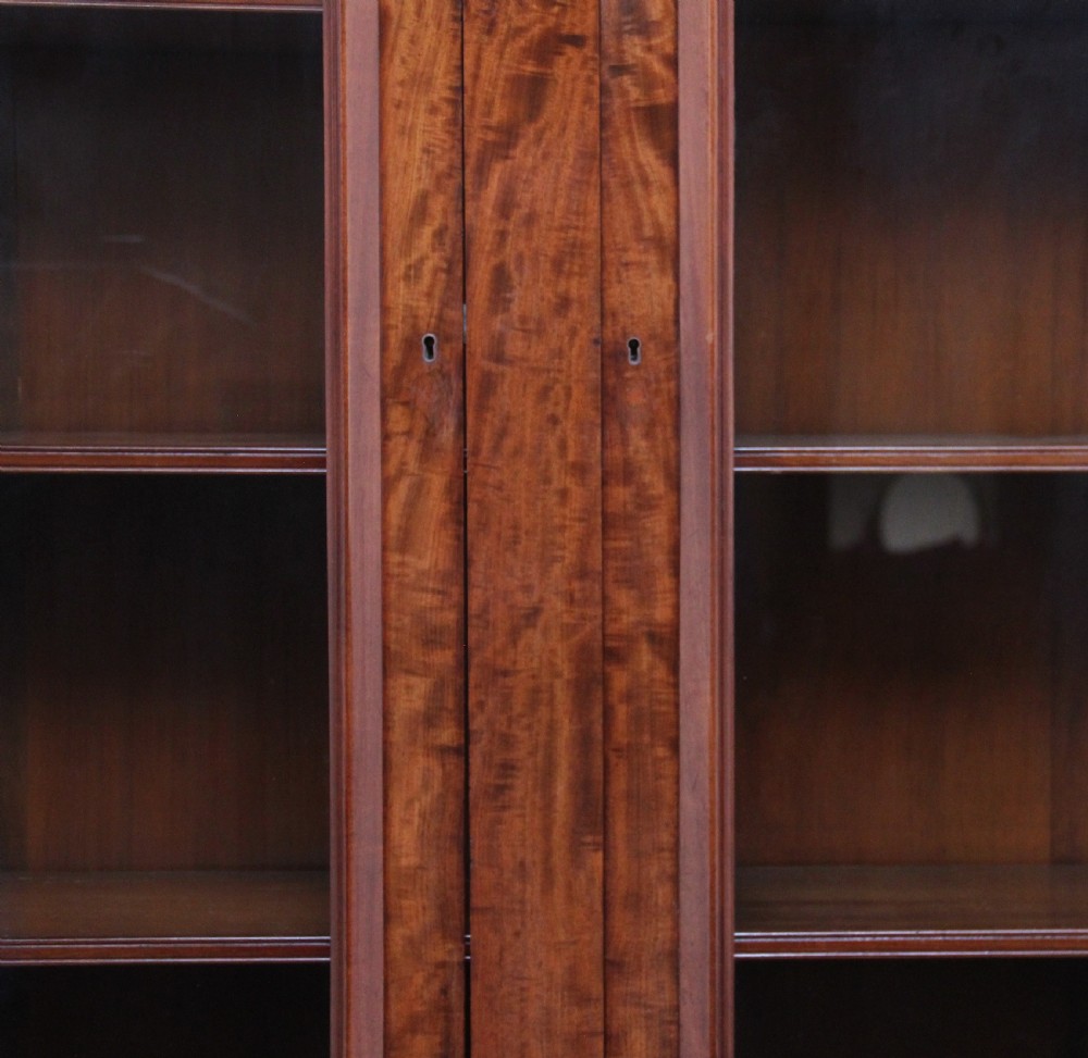 19th Century mahogany bookcase with a superb figured mahogany View XIII