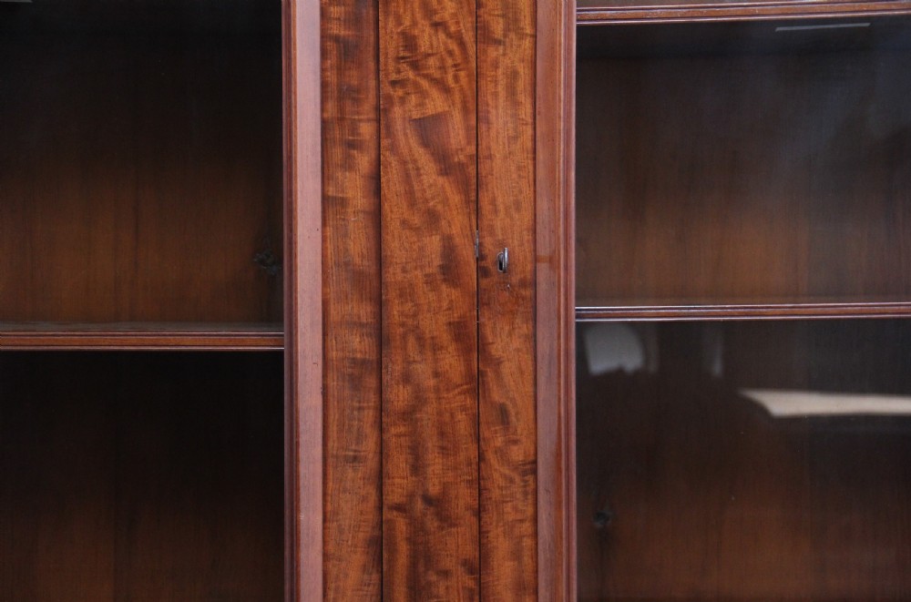 19th Century mahogany bookcase with a superb figured mahogany View XIV