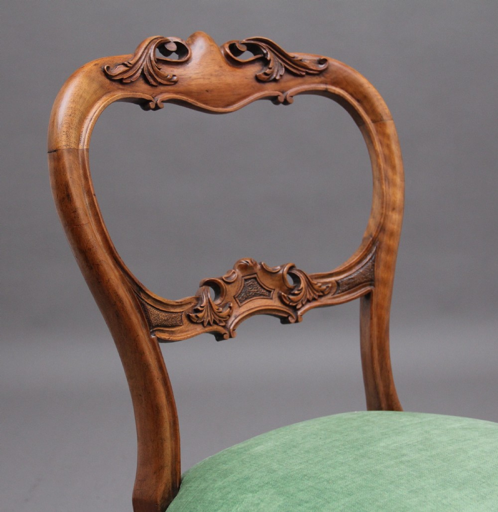 Set of six 19th Century walnut dining chairs View VIII