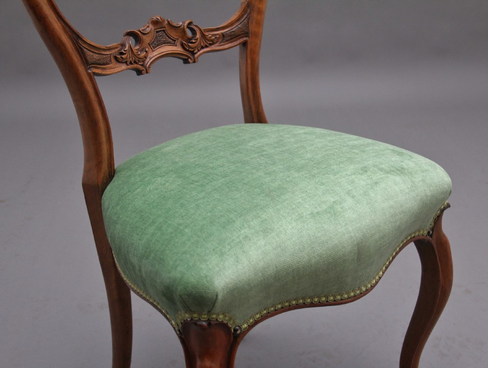 Set of six 19th Century walnut dining chairs View IX