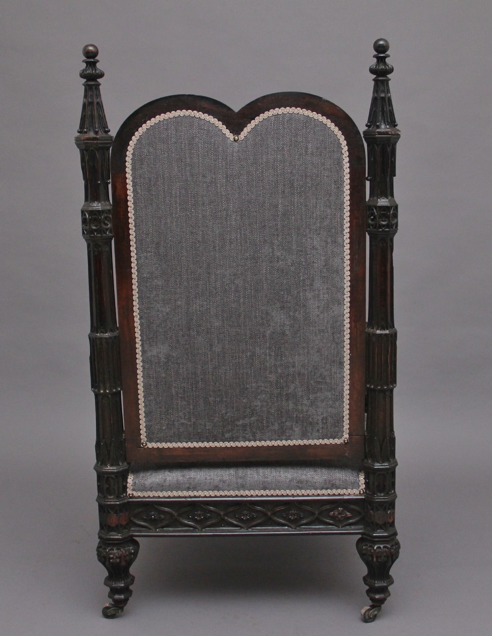 Superb quality 19th Century carved Gothic style armchair View IV
