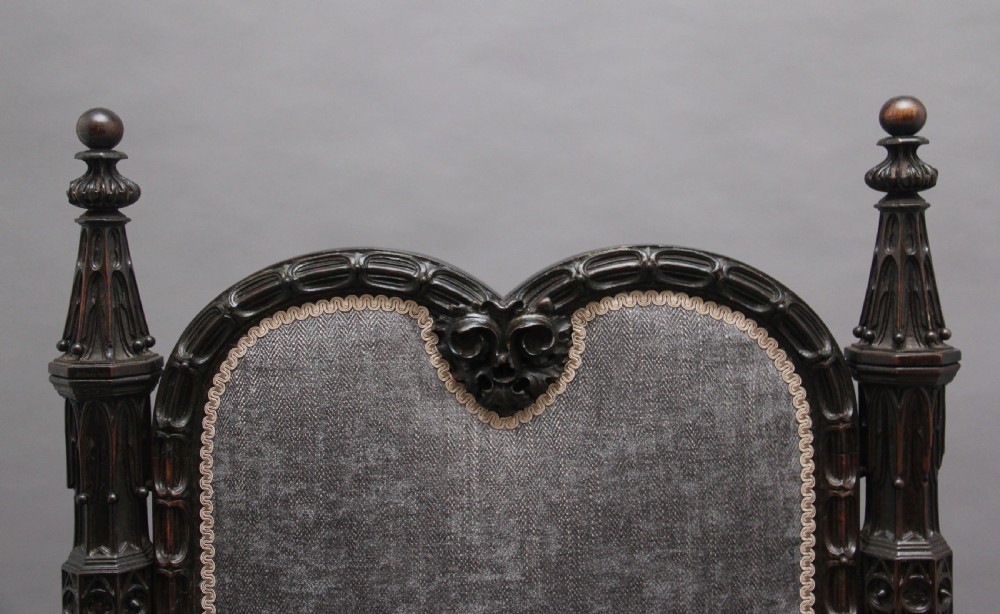 Superb quality 19th Century carved Gothic style armchair View VII