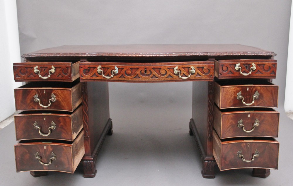 Early 20th Century mahogany desk in the Chippendal style View II