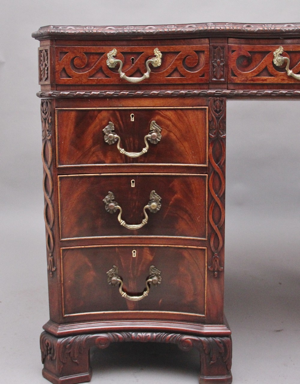 Early 20th Century mahogany desk in the Chippendal style View VIII