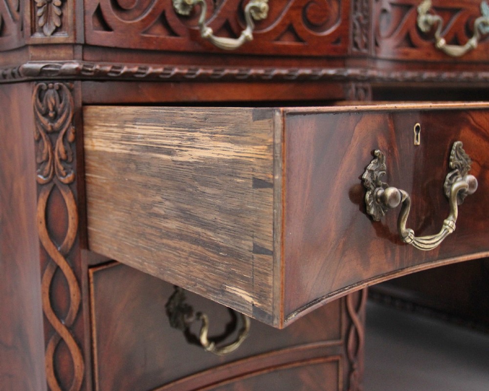 Early 20th Century mahogany desk in the Chippendal style View X