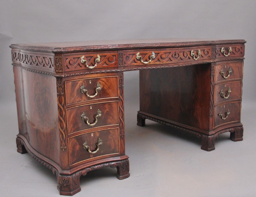 Early 20th Century mahogany desk in the Chippendal style View XI