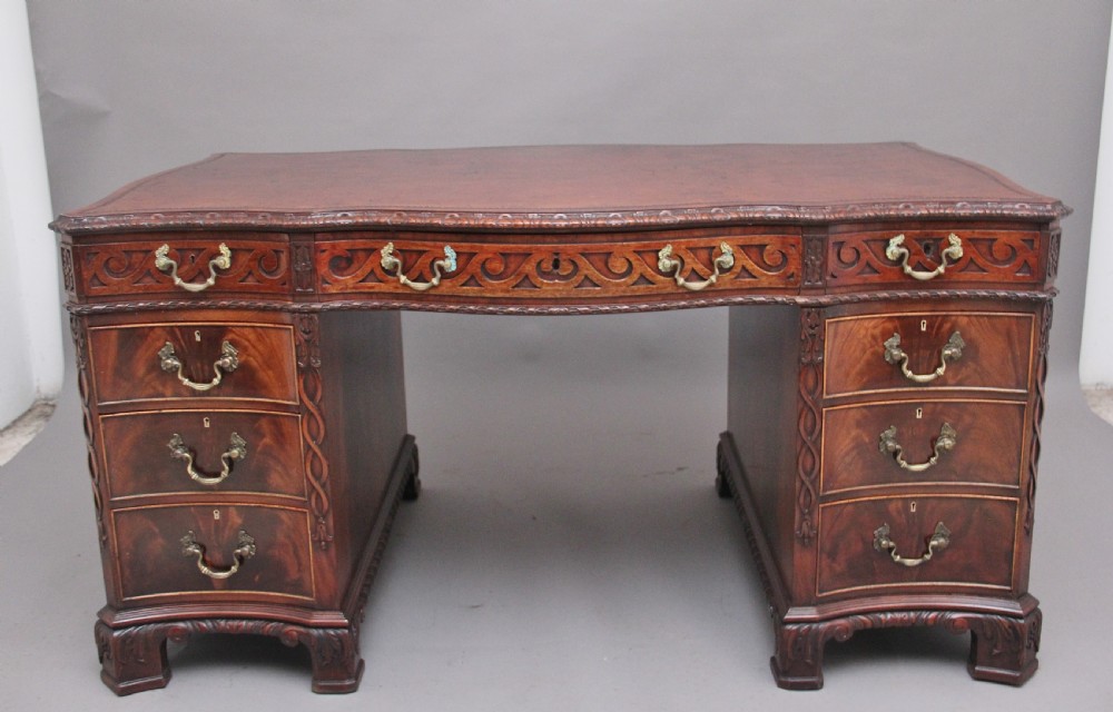 Early 20th Century mahogany desk in the Chippendal style View XII