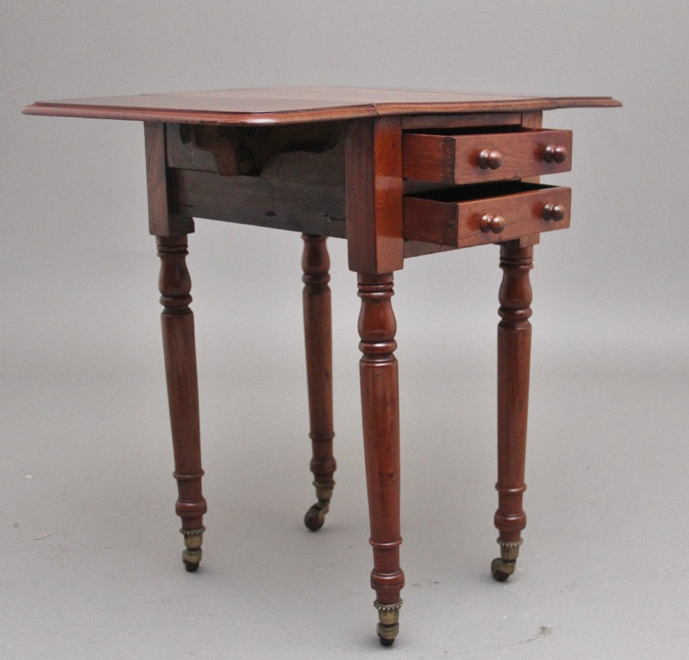 19th Century mahogany drop leaf side table View II