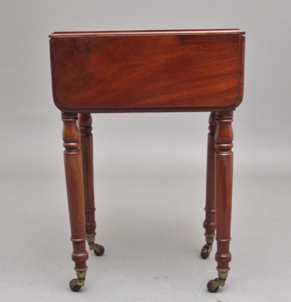 19th Century mahogany drop leaf side table View IX
