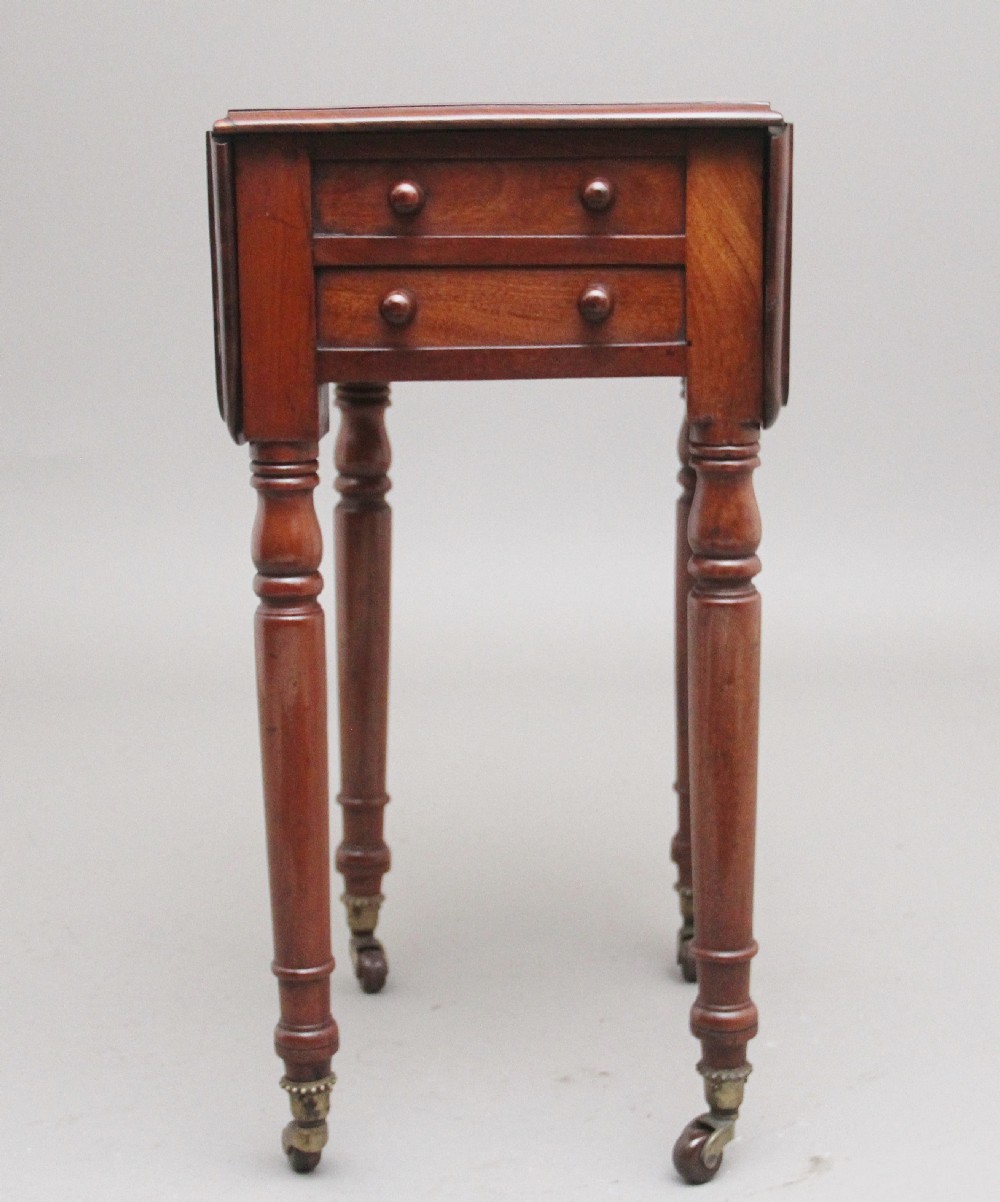 19th Century mahogany drop leaf side table View X