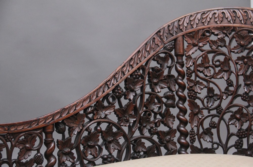 A superb quality 19th Century Anglo-Indian carved sofa View IX