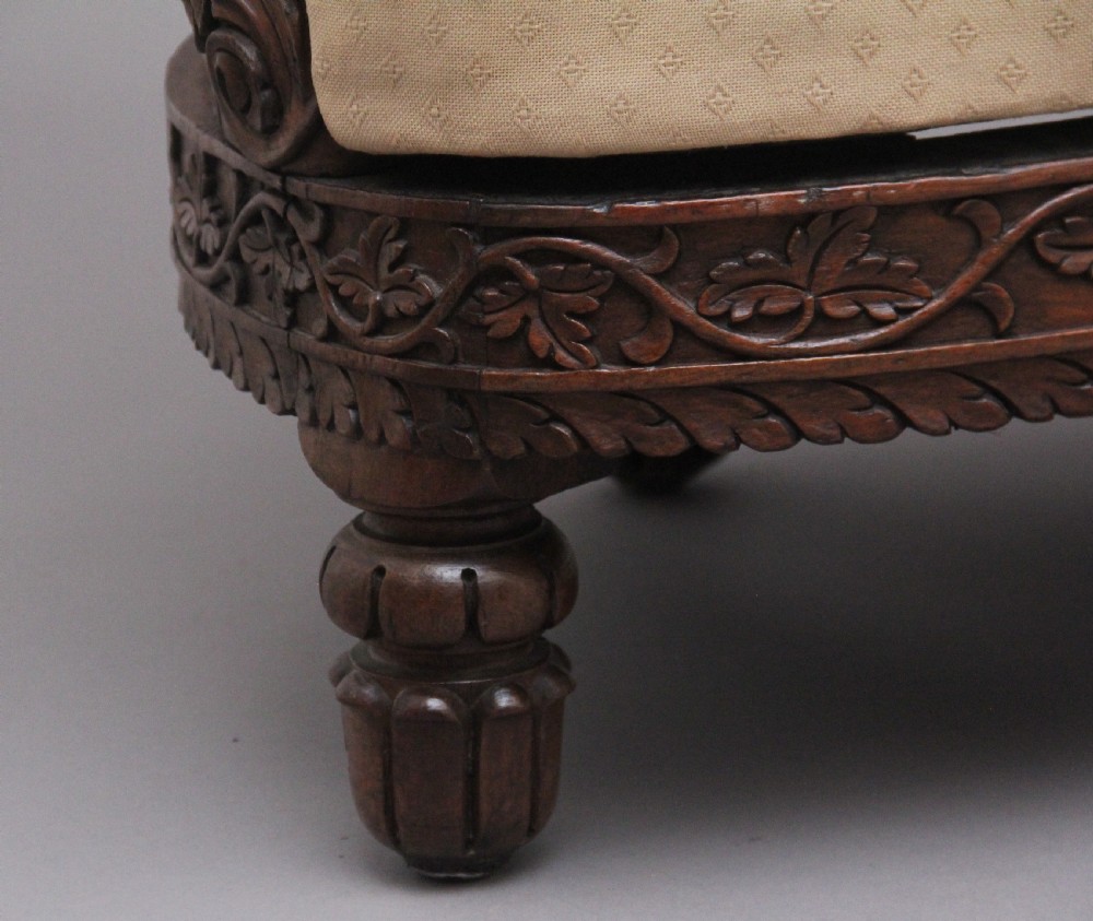 A superb quality 19th Century Anglo-Indian carved sofa View XIV