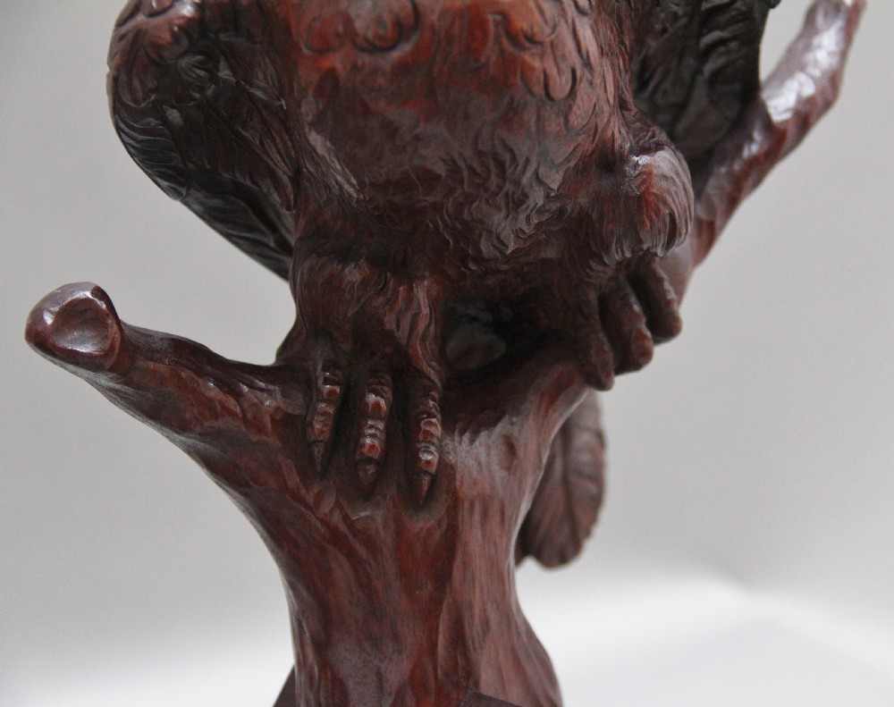 A pair of decorative 19th Century carved walnut parakeets  View X