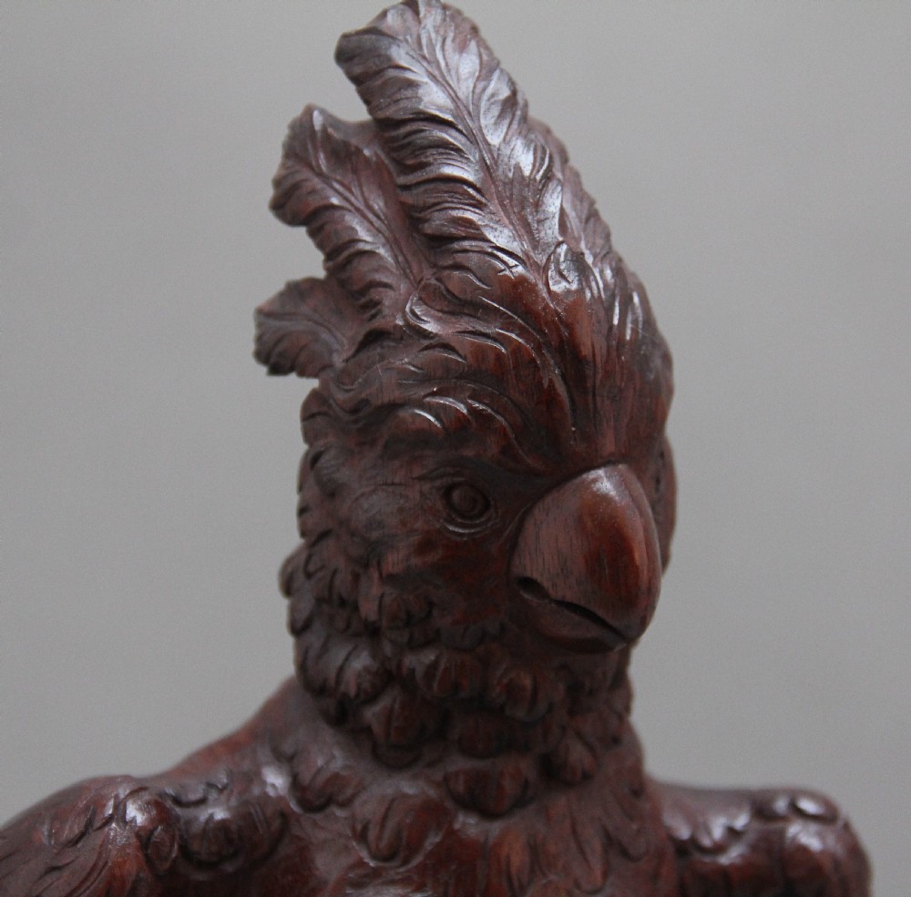 A pair of decorative 19th Century carved walnut parakeets  View XIII