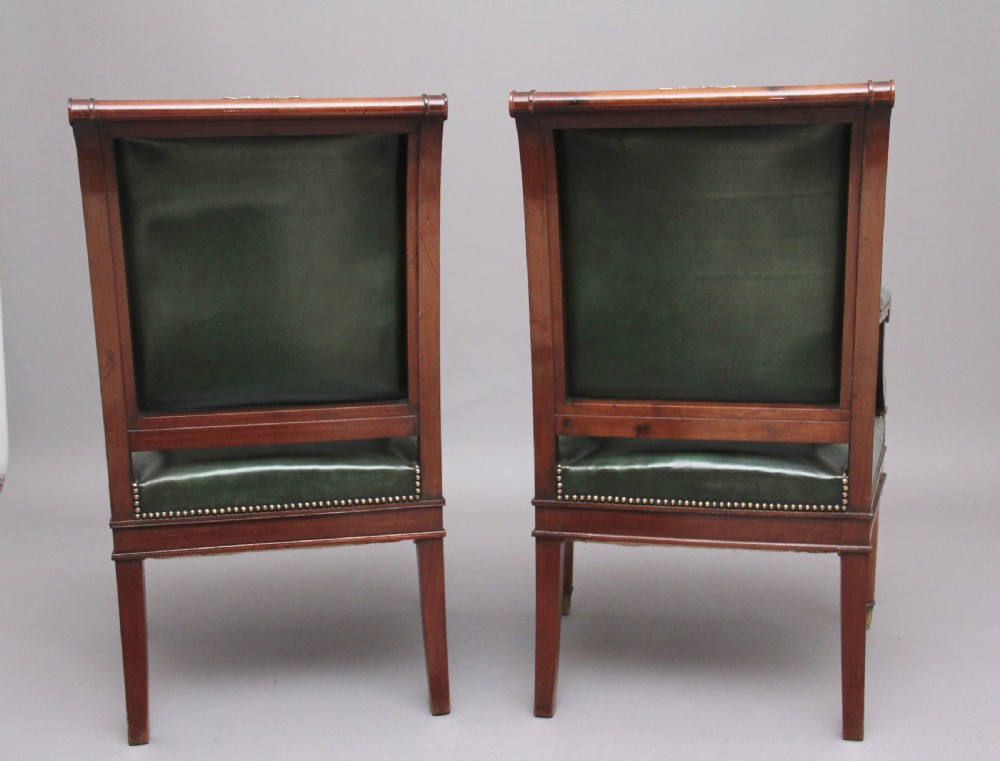 Pair 19th Century French mahogany armchairs View IV