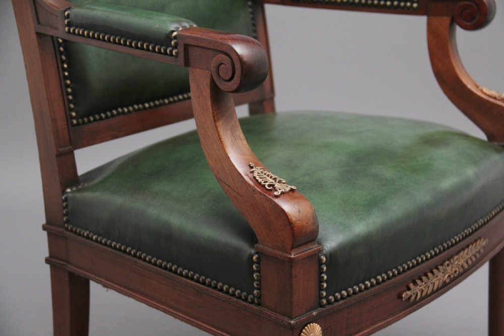 Pair 19th Century French mahogany armchairs View IX