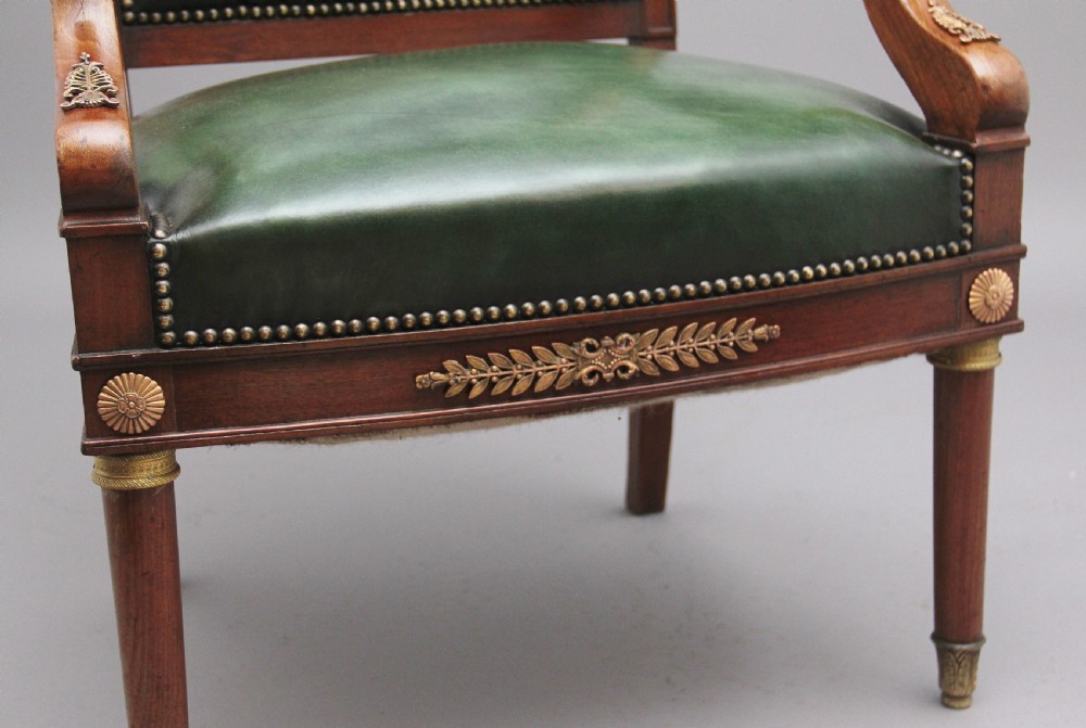 Pair 19th Century French mahogany armchairs View X