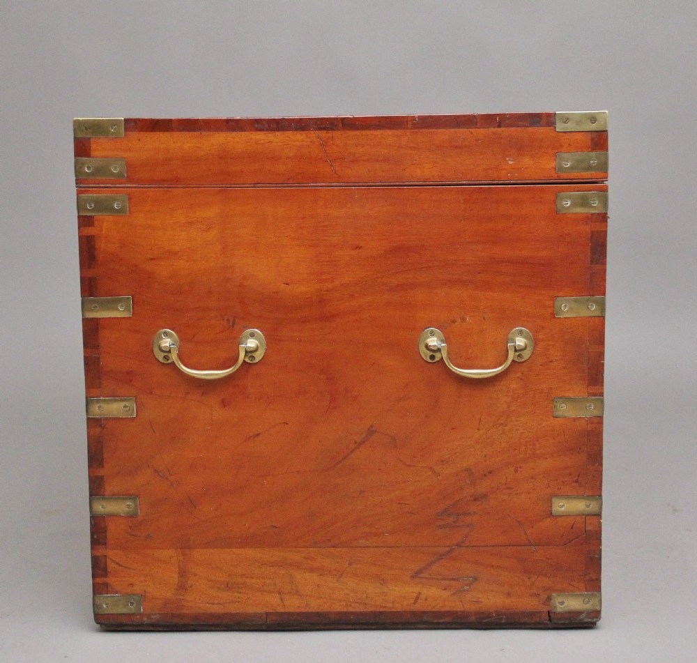 large 19th Century camphor wood military trunk  View V