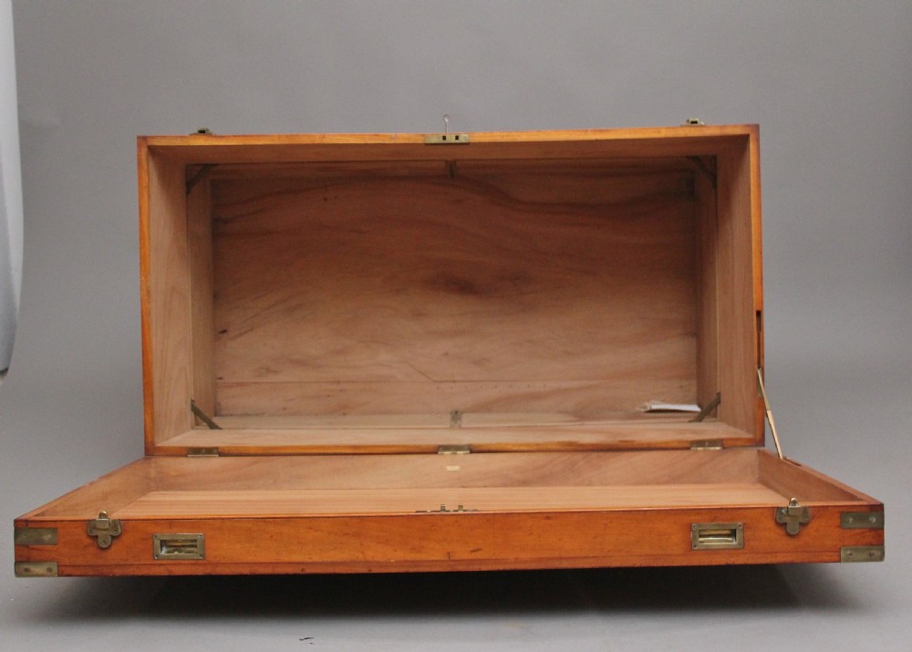 large 19th Century camphor wood military trunk  View IX