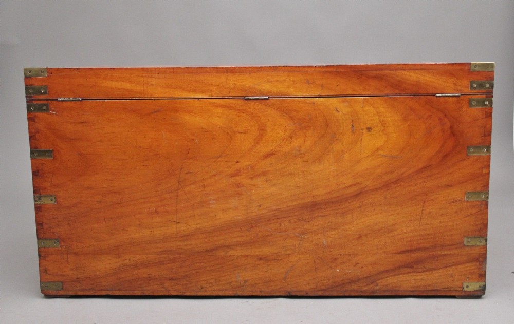 large 19th Century camphor wood military trunk  View X