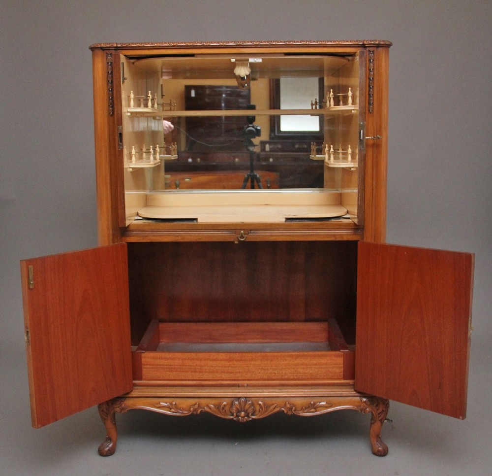 Early 20th Century burr walnut drinks cabinet  View IV