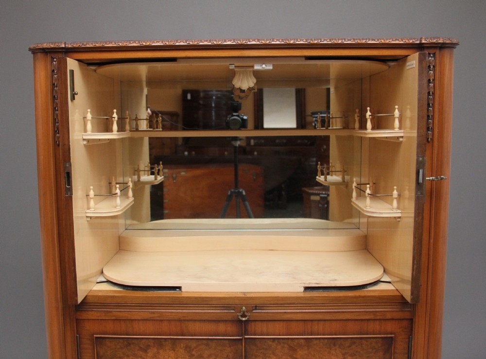 Early 20th Century burr walnut drinks cabinet  View VII
