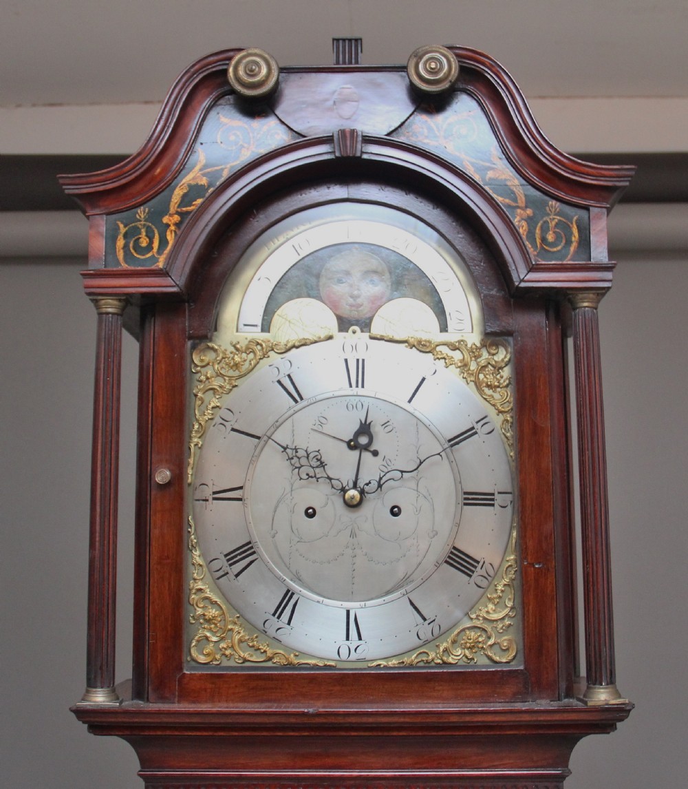 18th Century mahogany eight day long case clock by Henry Cross of Bristol View III