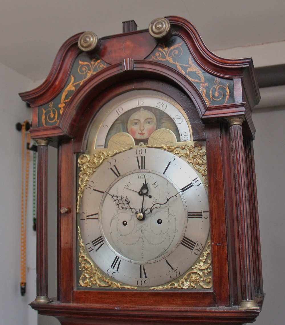 18th Century mahogany eight day long case clock by Henry Cross of Bristol View IV