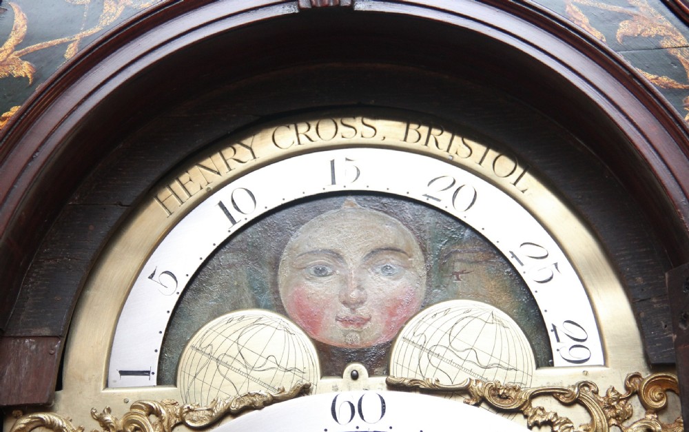 18th Century mahogany eight day long case clock by Henry Cross of Bristol View X