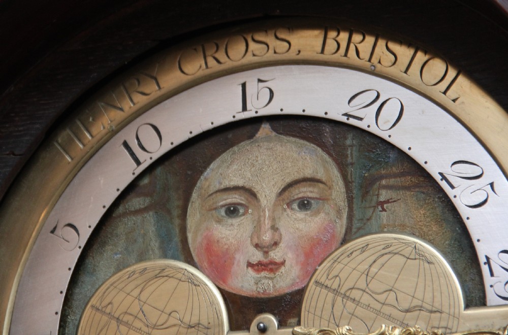 18th Century mahogany eight day long case clock by Henry Cross of Bristol View XI