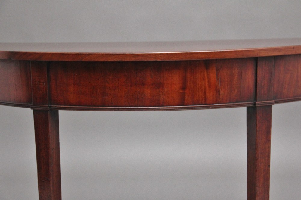 19th Century mahogany demi lune console table View VII