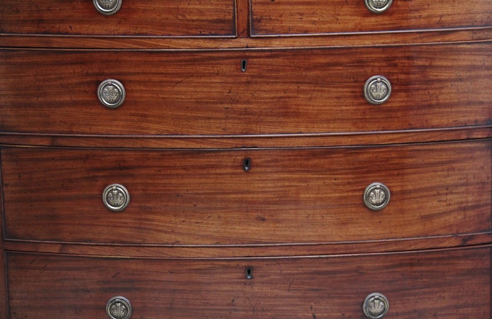 Early 19th Century mahogany bowfront chest View IV