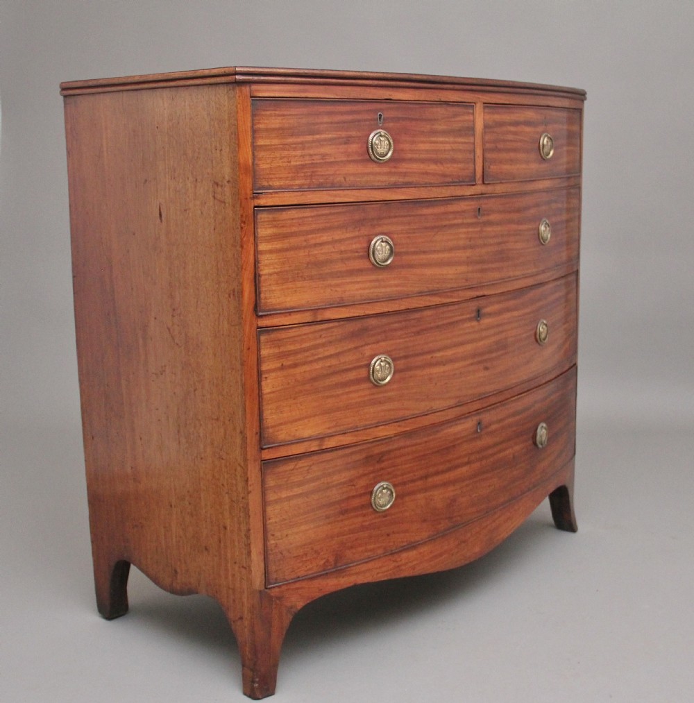Early 19th Century mahogany bowfront chest View V