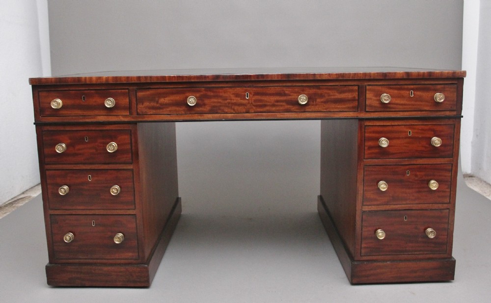 Early 19th Century antique mahogany partners desk