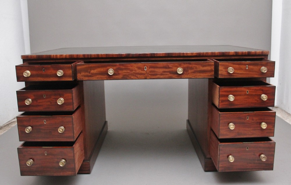 Early 19th Century antique mahogany partners desk View II