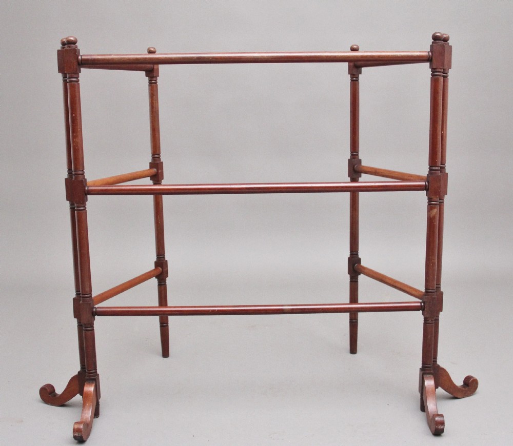 19th Century mahogany folding towel rail